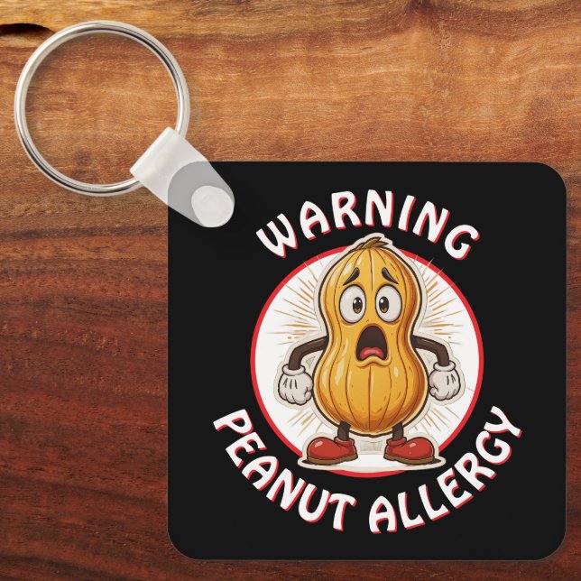 Llavero Warning Peanut Allergy Alert   (Anverso)