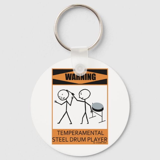 Llavero Warning Temperamental Steel Drum Player (Anverso)