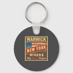 Llavero Warwick Ny Es Donde Comienza Mi Historia 