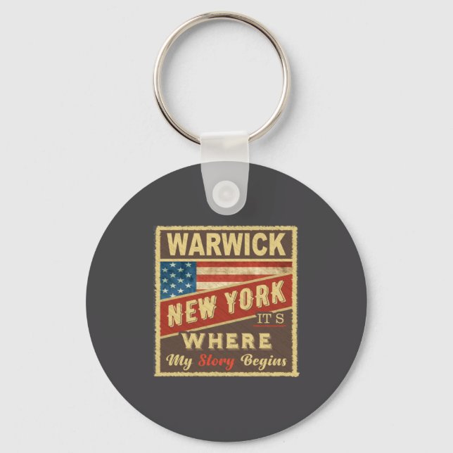 Llavero Warwick Ny Its Where My Story Begins  (Anverso)