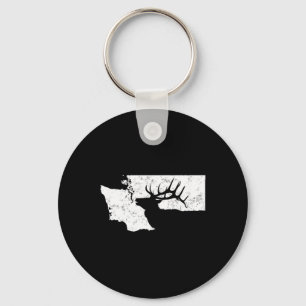 Llavero Washington Elk Caza Camiseta - Bull Elk State Sh
