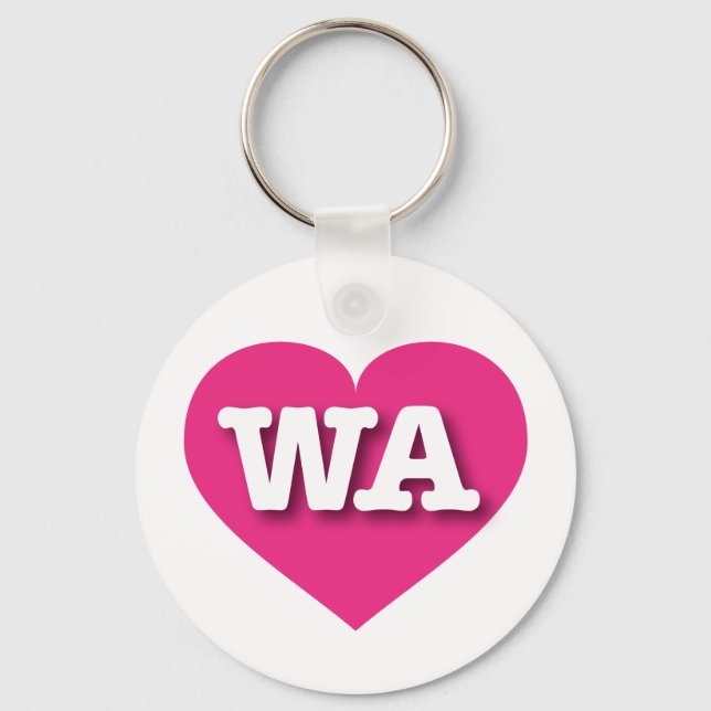 Llavero Washington Hot Pink Heart - Amo a WA (Anverso)