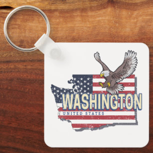 Llavero Washington State United States Map USA Souvenir