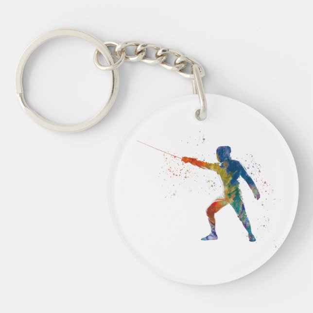 Llavero watercolor fencing (Frente)