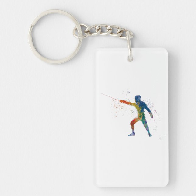 Llavero watercolor fencing (Frente)