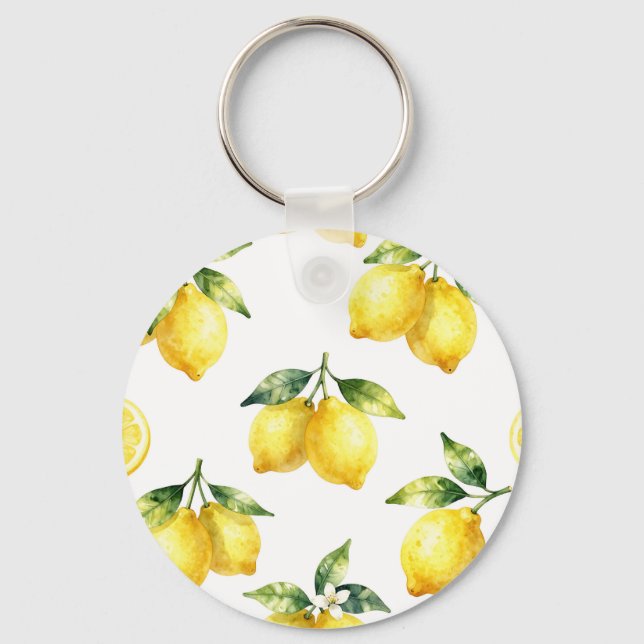 Llavero Watercolor Lemon Pattern (Anverso)
