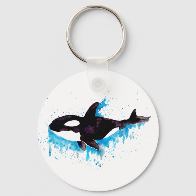 Llavero Watercolor Orca (Anverso)
