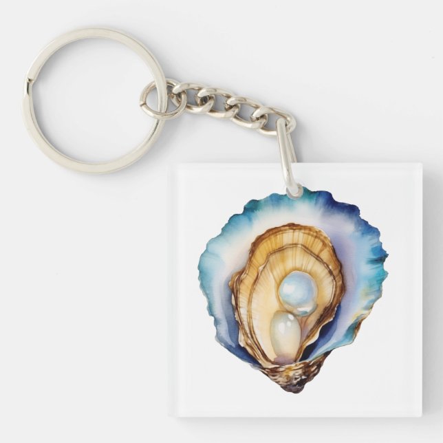 Llavero Watercolor Oyster Shell (Frente)