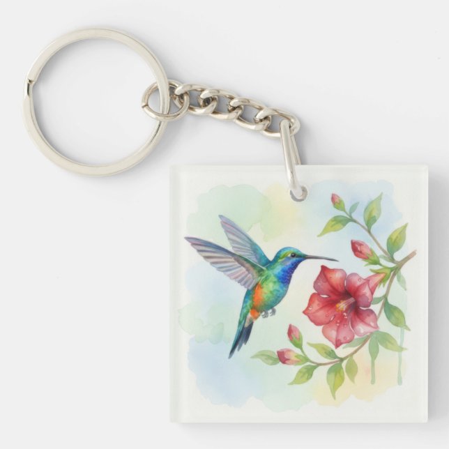 Llavero Watercolor Small Hummingbird (Frente)