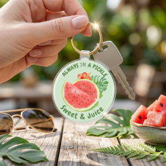 Llavero Watercolor Watermelon Tropical Floral Cute Summer 