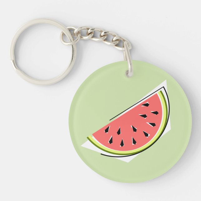 Llavero Watermelon Green Text de doble cara (Frente)