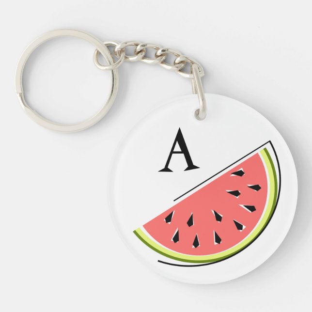 Llavero Watermelon Slice Monograma de doble cara (Frente)