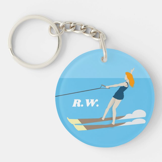 Llavero Waterski de estilo vintage (Frente)