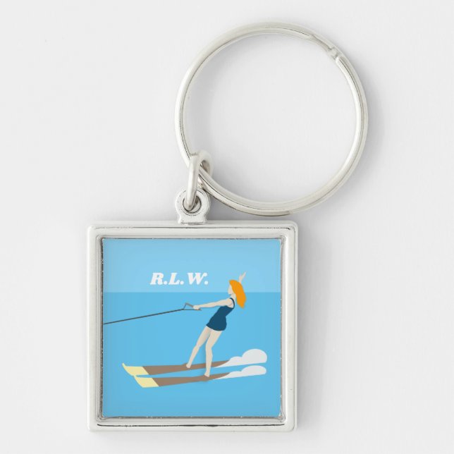 Llavero Waterski de estilo vintage (Frente)
