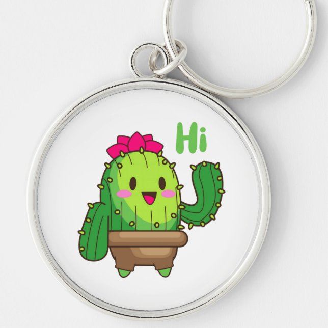 Llavero Waving Cactus Keychain – Happy Green Buddy (Frente)