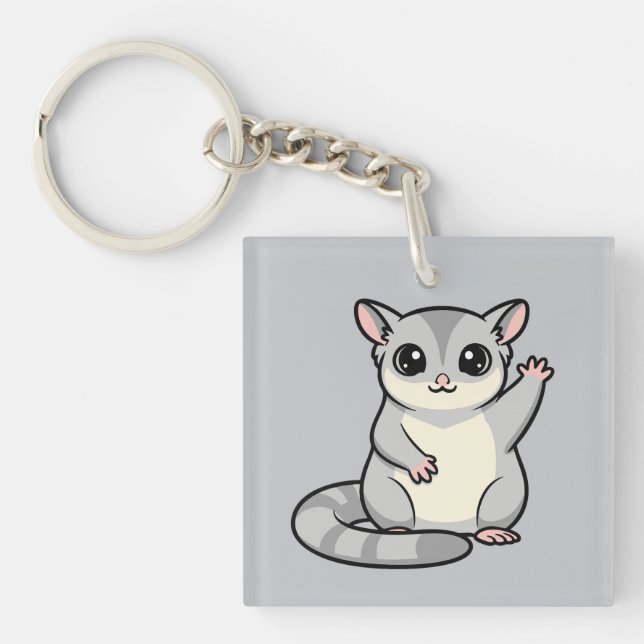 Llavero Waving Sugar Glider Cartoon Art (Frente)