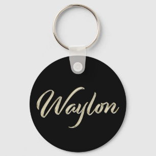 Llavero Waylon Nombre whitegold Button Schlüsselanhänger