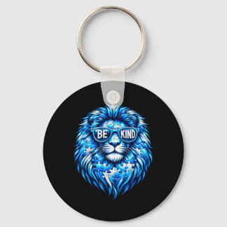 Llavero Wear Blue Autism Awareness Puzzle Lion Be Kind Men
