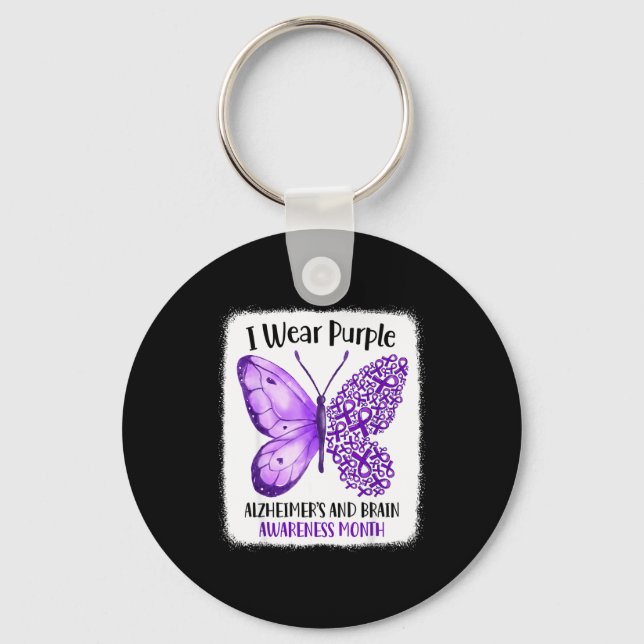 Llavero Wear purple alzheimer's and brain awareness month (Anverso)