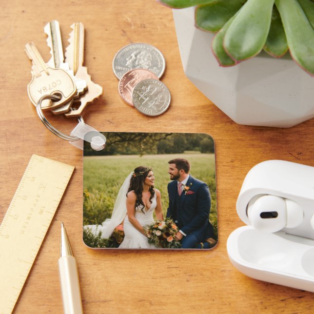 Llavero WeddingCouple Metalizado Square Keychain, 2,25" x  (Escritorio )
