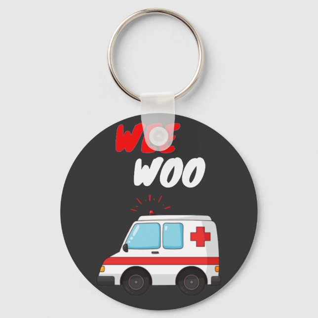 Llavero Wee Woo Ambulance AMR. Funny EMS EMT Regalo paramé (Anverso)