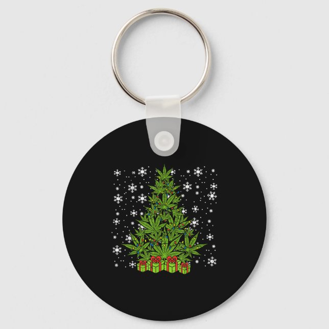Llavero Weed Christmas Tree Funny Xmas T Men Women  (Anverso)