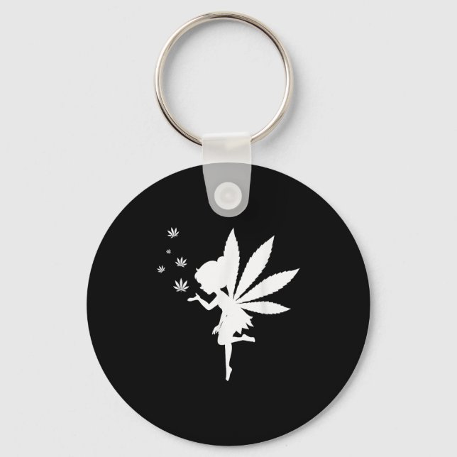 Llavero Weed Fairy Fantasy Leaf Stoner Pot Smoker (Anverso)
