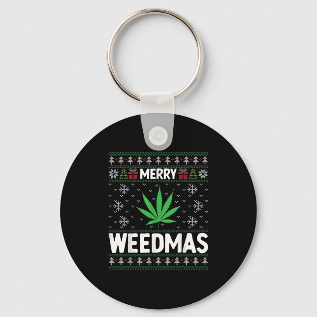 Llavero Weed Merry Weedmas Xmas Smoking  (Anverso)