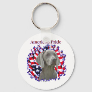 Llavero Weimaraner American Pride Keychain