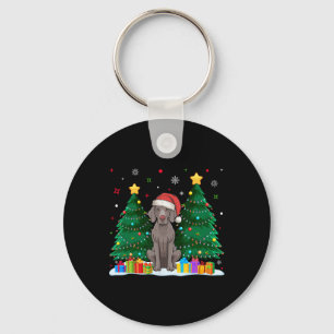 Llavero Weimaraner Dog Amantes de Santa Hat Navidades feos