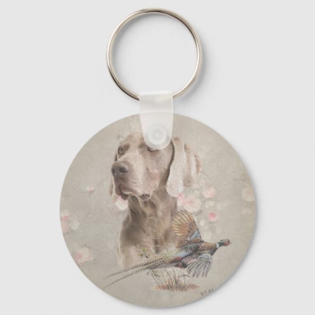 Llavero Weimaraner Tapestry Poster Acrylic Print Button (Anverso)