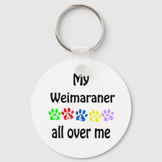 Llavero Weimaraner Walks Design (Anverso)