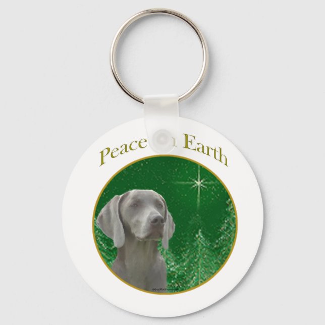 Llavero Weimeraner Peace on Earth Keychain (Anverso)