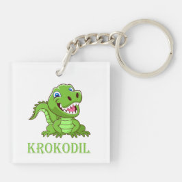 Llavero weiß grün Krokodil Cartoon