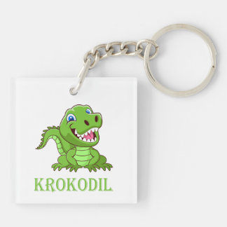 Llavero weiß grün Krokodil Cartoon