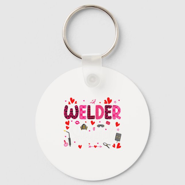 Llavero Welder Squad Cute Tools Hearts Costume Valentines  (Anverso)