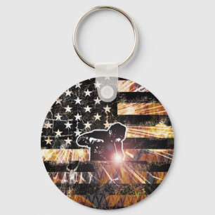 Llavero Welding Flag Sparks and Flames