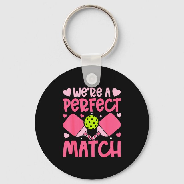 Llavero We're A Match Ckleball Couple Paddle Hearts Valent (Anverso)