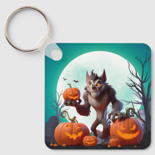 Llavero Werewolf y calabazas de Halloween