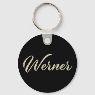 Llavero Werner Name whitegold Button Schlüsselanhänger