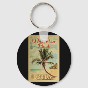 Llavero West Palm Beach Palm Tree Vintage Travel