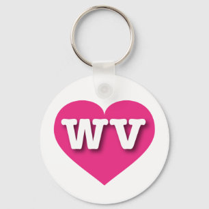Llavero West Virginia Hot Pink Heart - Big Love