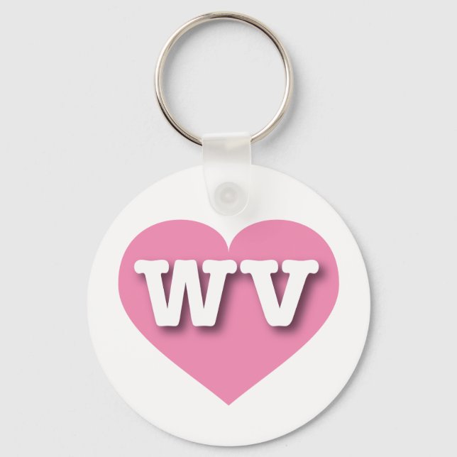 Llavero West Virginia Pink Heart - Me encanta WV (Anverso)