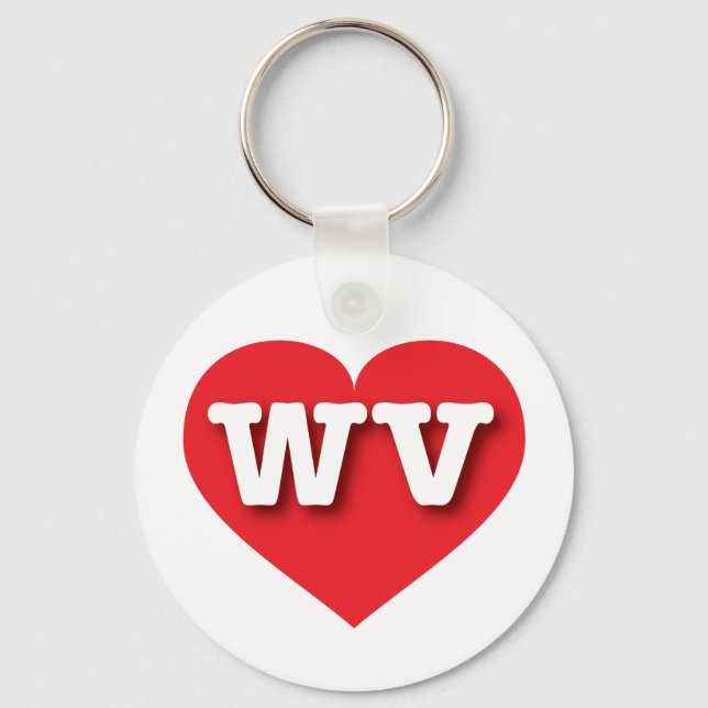 Llavero West Virginia Red Heart - Me encanta WV (Anverso)