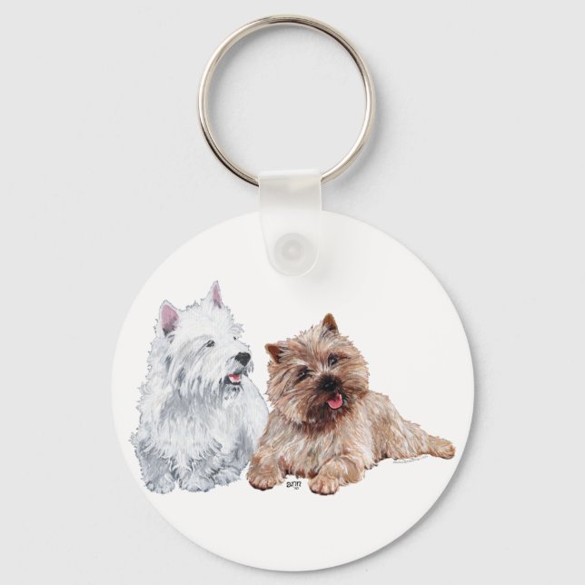 Llavero Westie con un Cairn Terrier marrón (Anverso)