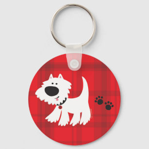 Llavero Westie de cuadros escoceses de Woo Wear Li