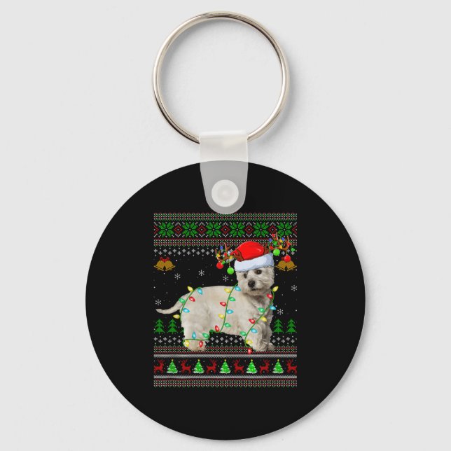Llavero Westie Dog West Highland Terrier Ugly Christmas Sw (Anverso)