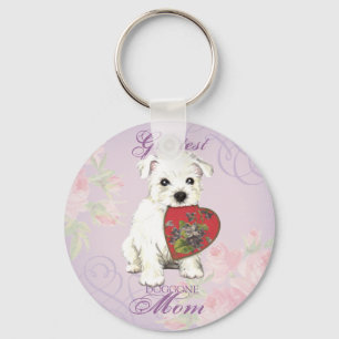 Llavero Westie Heart Mom