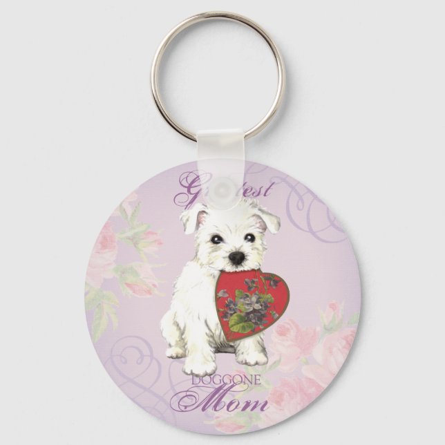 Llavero Westie Heart Mom (Anverso)
