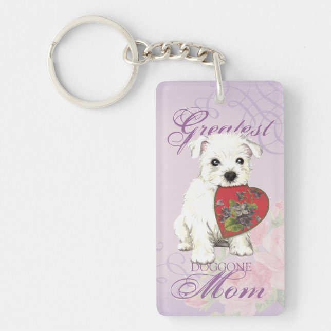 Llavero Westie Heart Mom (Frente)
